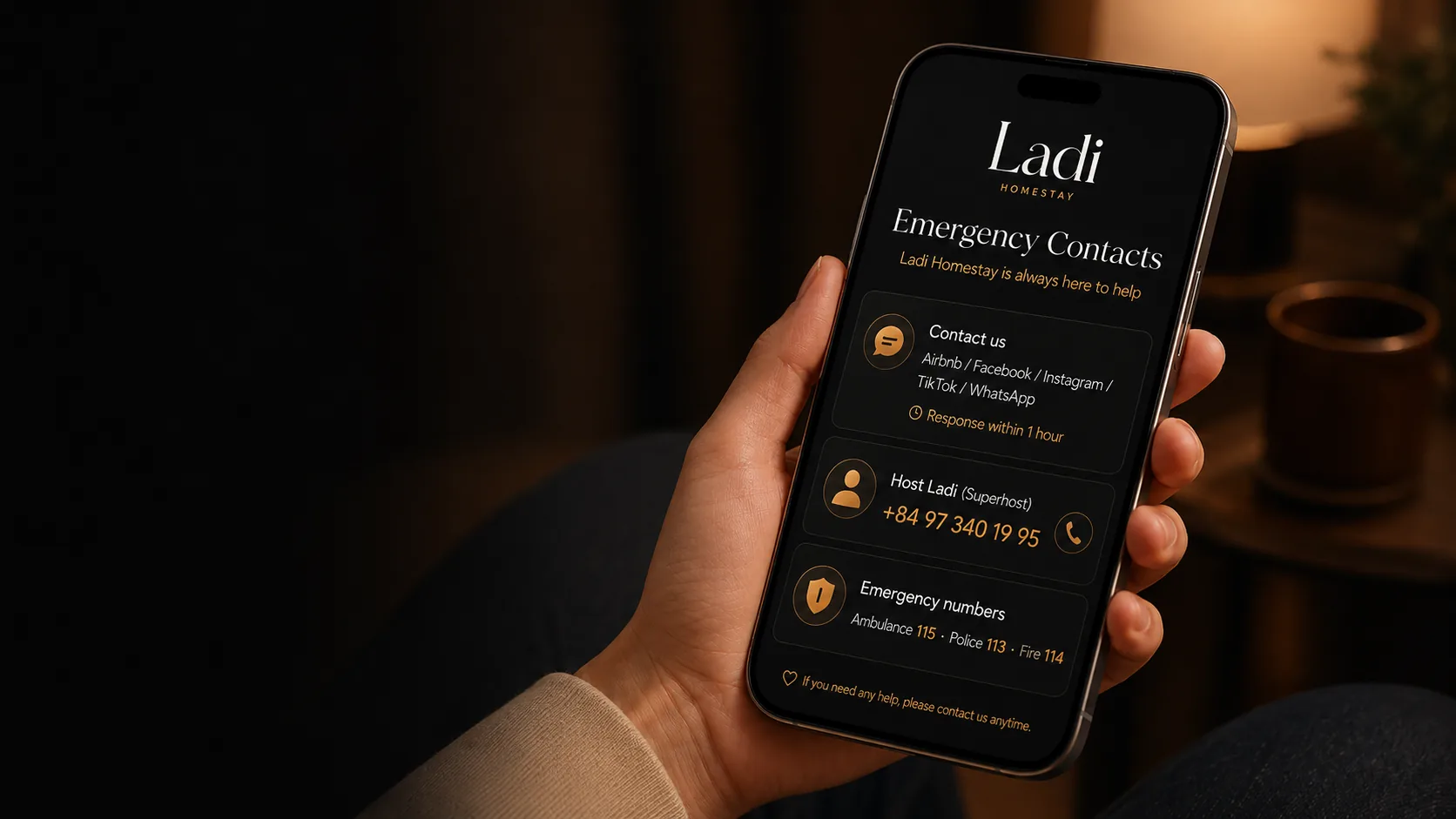 Emergency contact Ladi Rustica